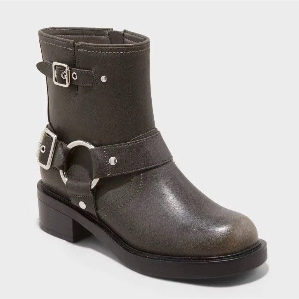 Universal Thread Connor Harness Buckle Ankle Boots Brown Size 9.5 new